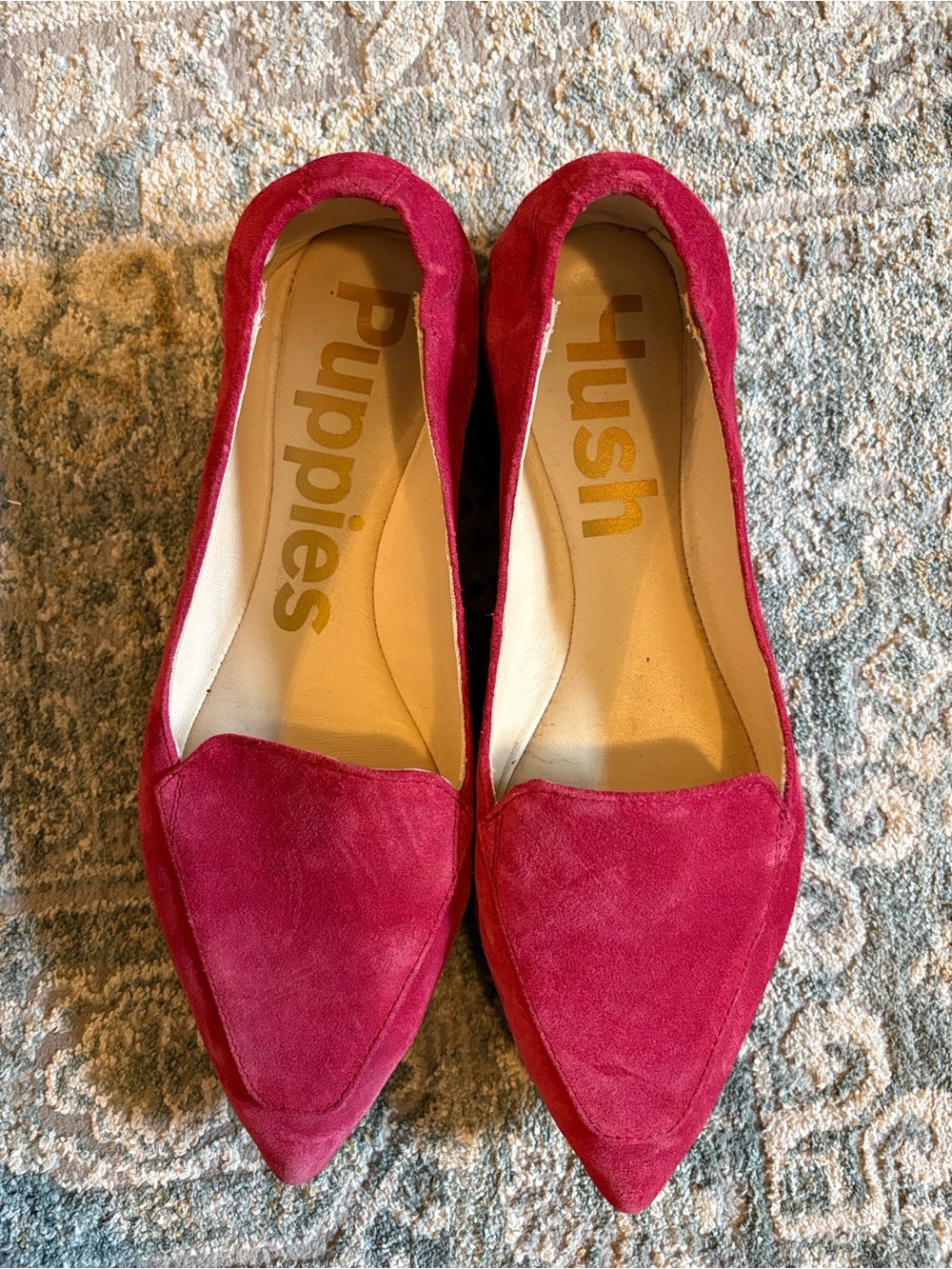 Hush Puppies Women's Fuchsia Suede Ballet Flats
